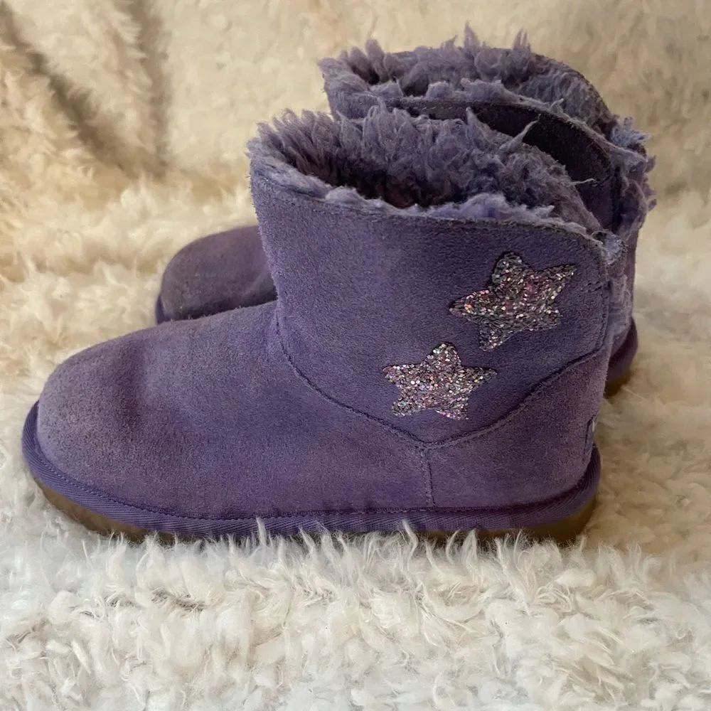 Kookaburra by UGG girl stars mini leather lavender suede boots size 1
